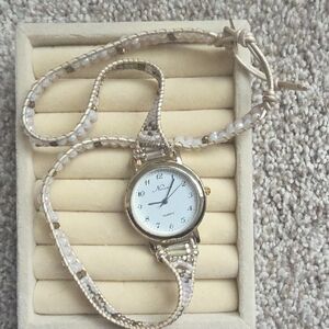 Nakamol Gold and Cream Beaded Women's Watch